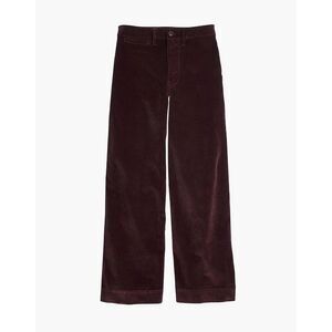 Madewell Emmett Crop Wide Leg Velveteen Pants Rich Plum